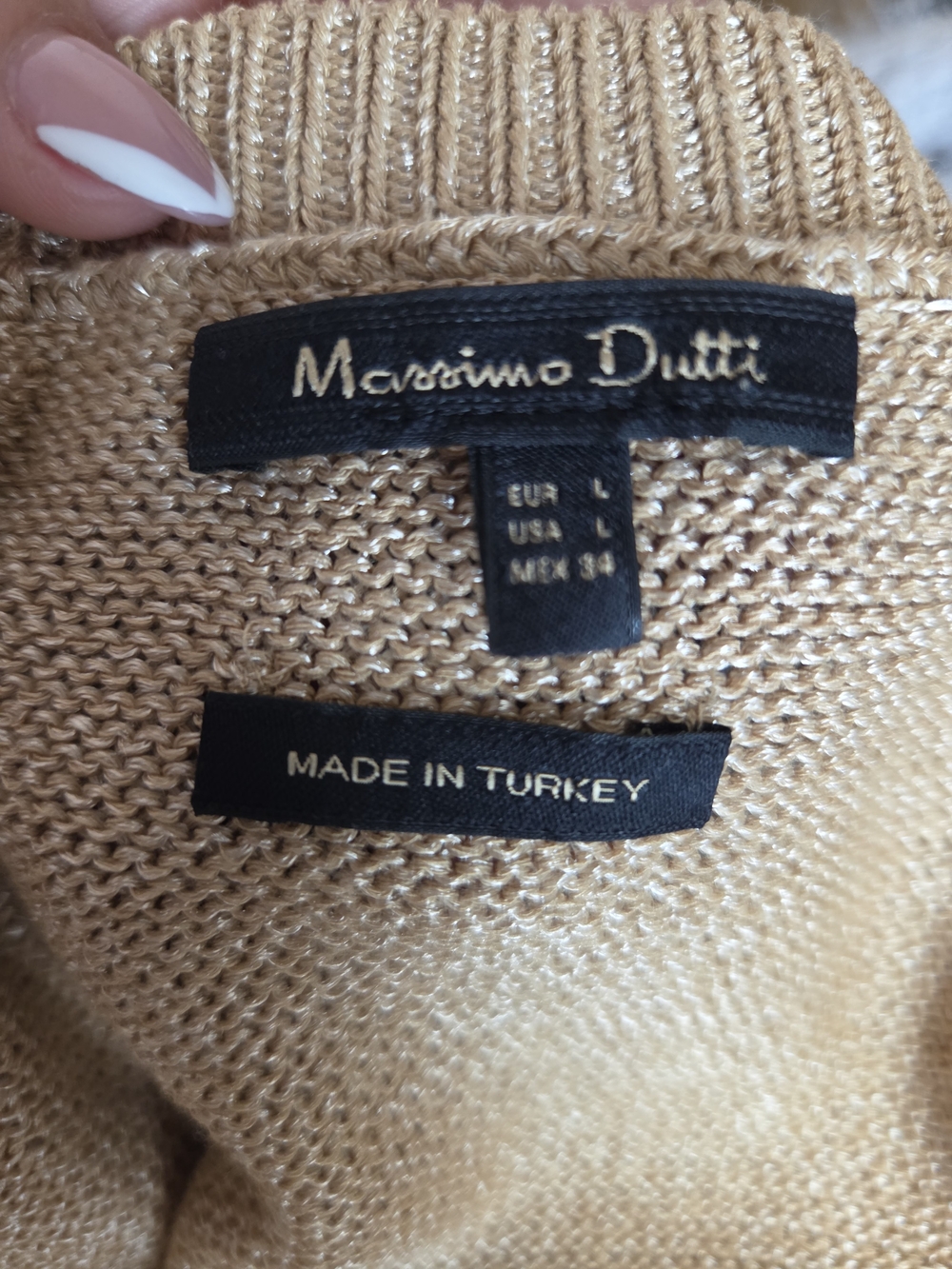 Massimo Dutti Women’s V-Neck Lightweight Sweater - Camel - Picture 12 of 12